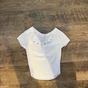 American Eagle Outfitters White Short Sleeve Top